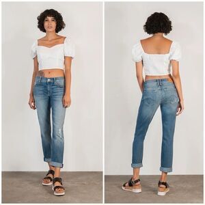 Level 99 Sienna Tomboy Fit Distressed Jeans in Beday Wash Size 26
